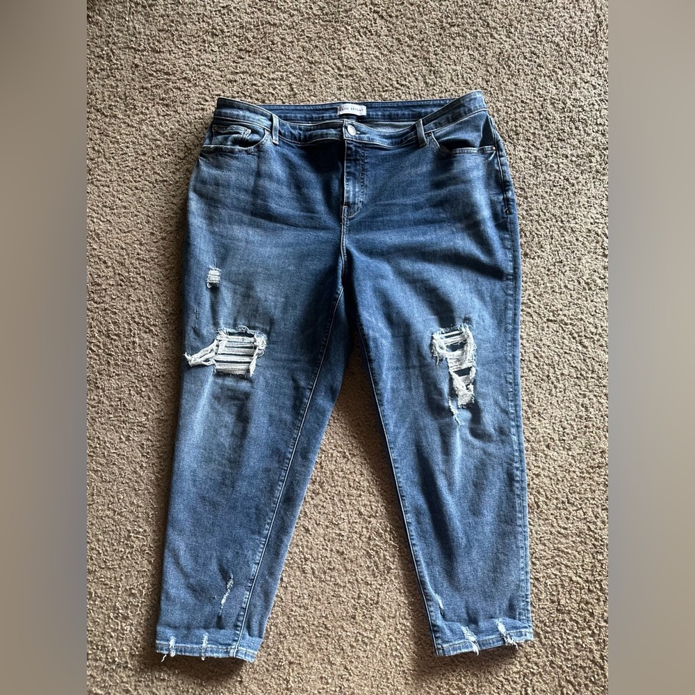 Lane Bryant Women's Blue Distressed Jeans